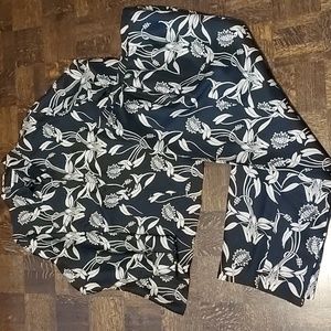 Floral print silk pant set